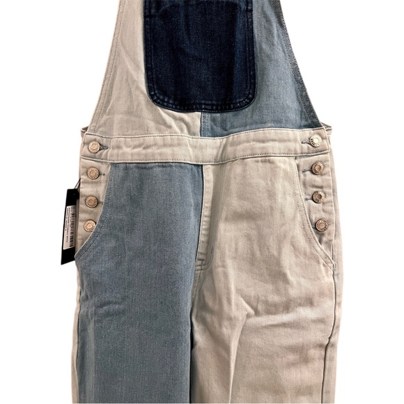 Momokrom Distressed Patchwork Denim Overalls Dolls Kill - Picture 4 of 12